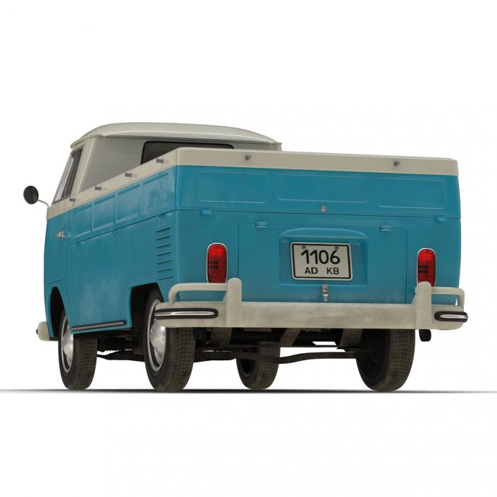 Volkswagen Type-2 Single Cab Pick-Up Simple Interior Blue 2 3D model