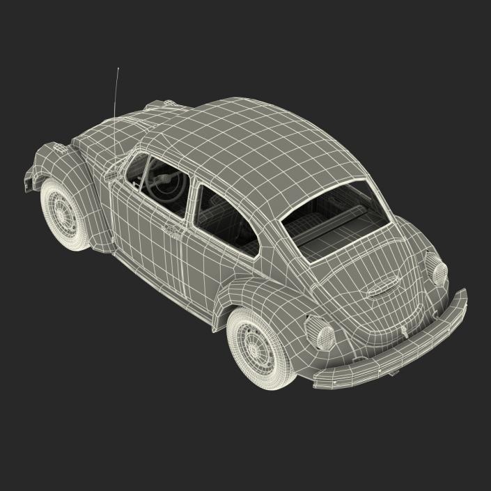 3D model Volkswagen Beetle 1966 Rigged Black