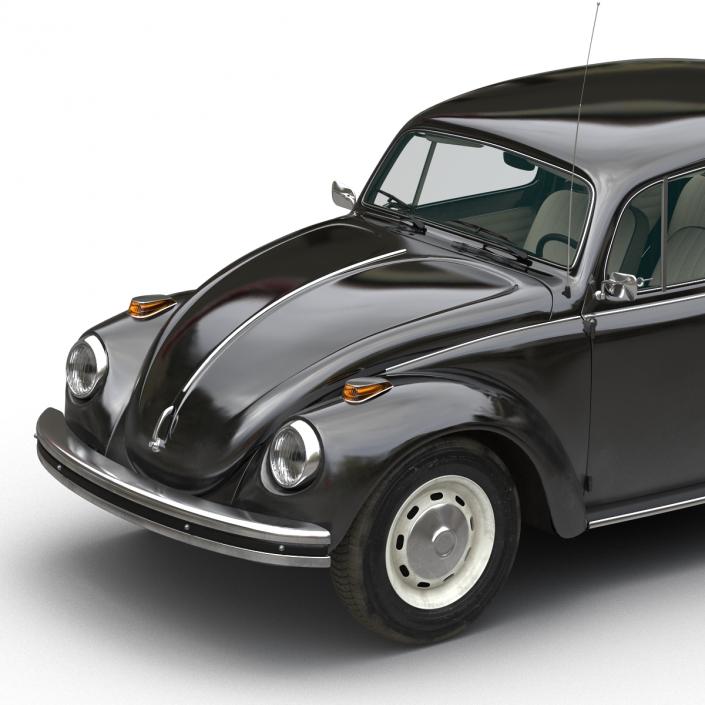 3D Volkswagen Beetle 1966 Black model