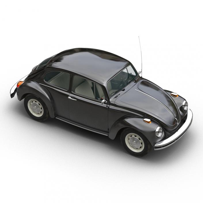 Volkswagen Beetle 1966 Simple Interior Black 3D model