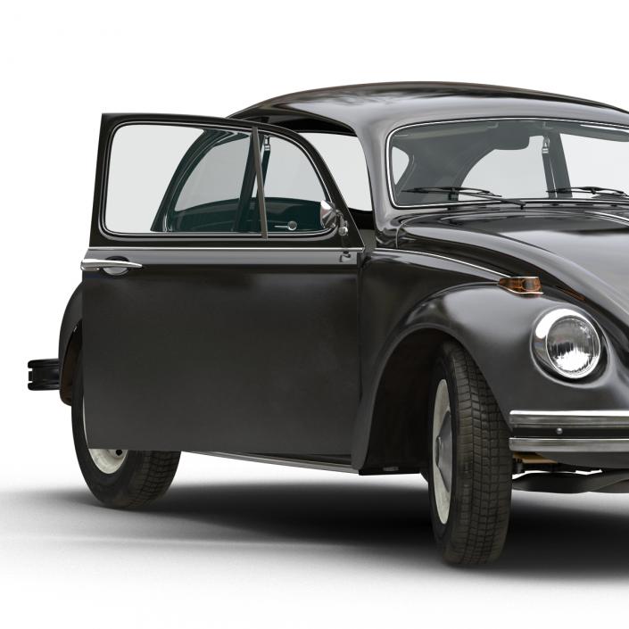Volkswagen Beetle 1966 Simple Interior Black 3D model