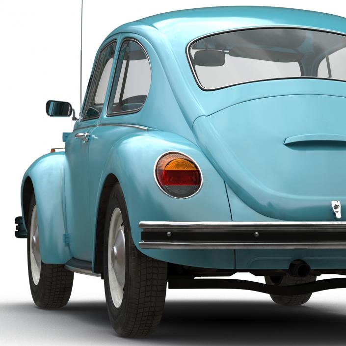 Volkswagen Beetle 1966 Rigged Blue 3D model