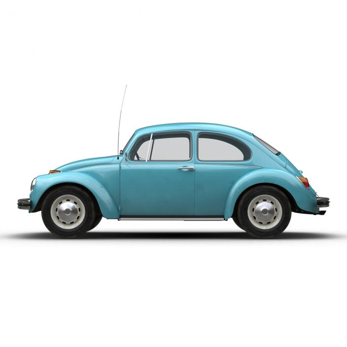 3D Volkswagen Beetle 1966 Simple Interior Blue model
