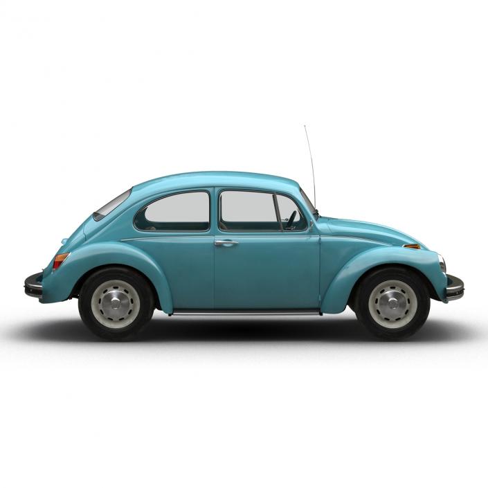 3D Volkswagen Beetle 1966 Simple Interior Blue model