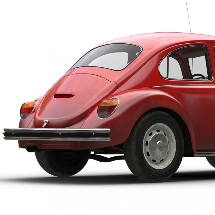 3D Volkswagen Beetle 1966 Rigged Red model