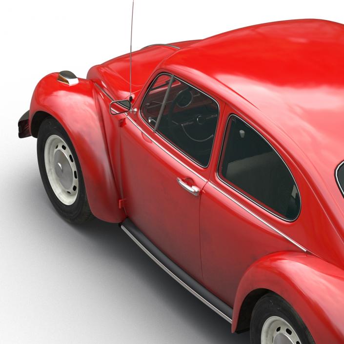 3D Volkswagen Beetle 1966 Red