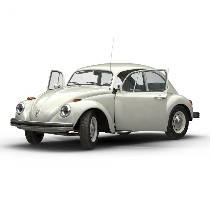 3D model Volkswagen Beetle 1966 Rigged White