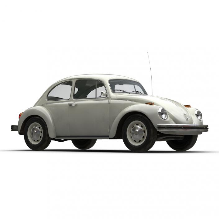 Volkswagen Beetle 1966 Simple Interior White 3D model