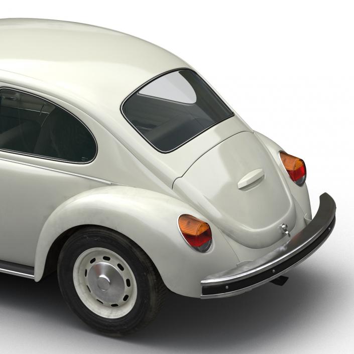 Volkswagen Beetle 1966 Simple Interior White 3D model