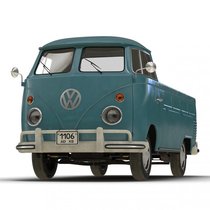 3D Volkswagen Type 2 Single Cab Pick Up Blue