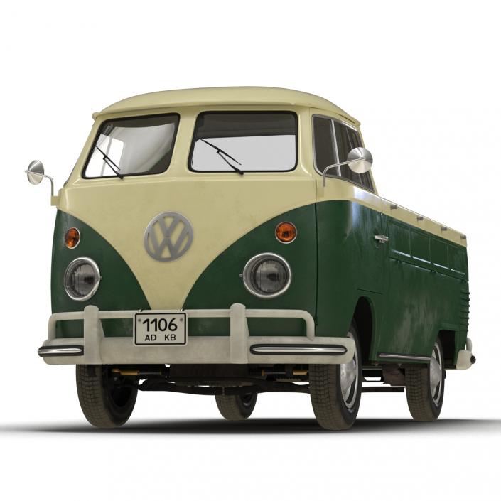 Volkswagen Type 2 Single Cab Pick Up Green 3D