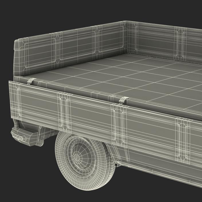 3D Volkswagen Type 2 Single Cab Pick Up Rigged Green 2