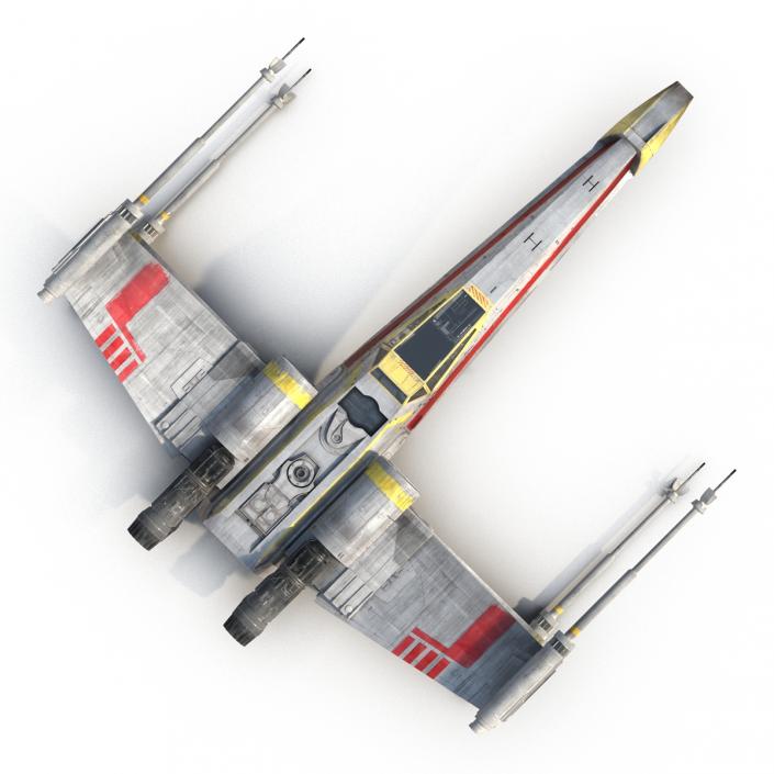 Star Wars X-Wing Starfighter Rigged Yellow 3D