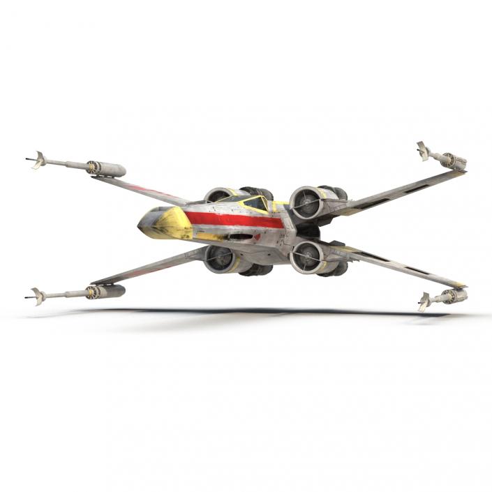 Star Wars X-Wing Starfighter Rigged Yellow 3D
