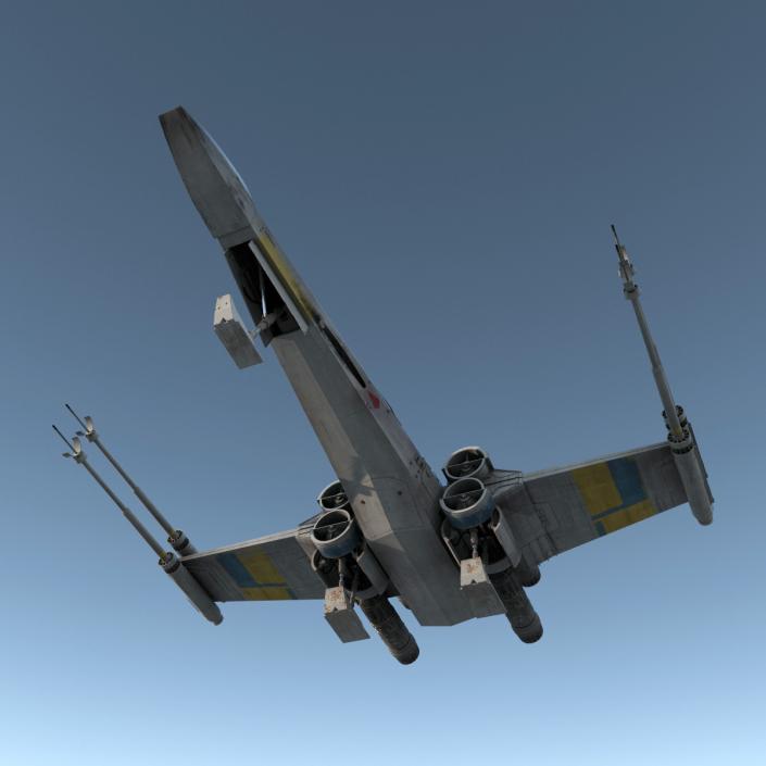 3D model Star Wars X-Wing Starfighter Blue 2