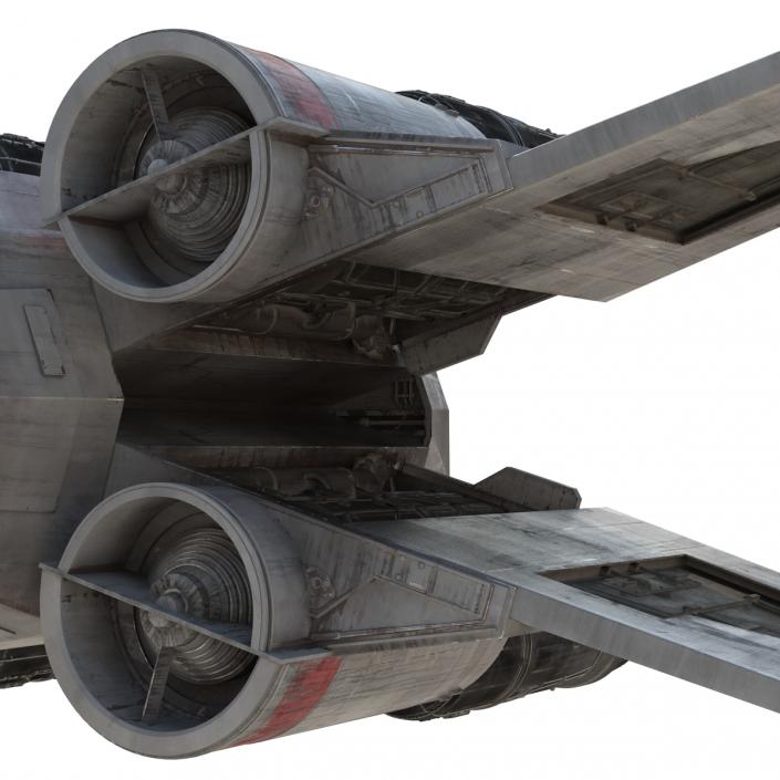 Star Wars X-Wing Starfighter Rigged Red 3D model