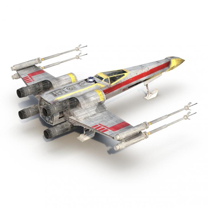 3D Star Wars X-Wing Starfighter and R2D2 Yellow 2