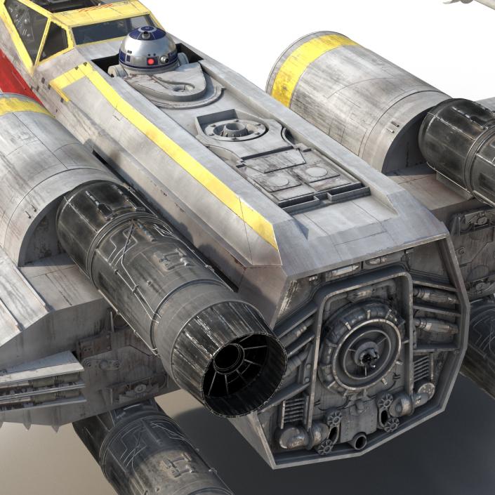 3D Star Wars X-Wing Starfighter and R2D2 Yellow 2