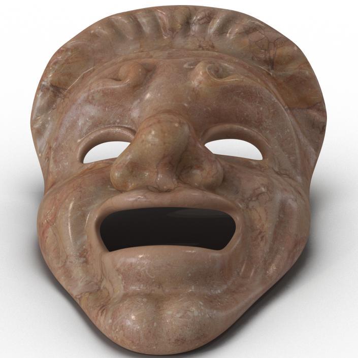 3D model Theatre Comedy Mask Red Marble