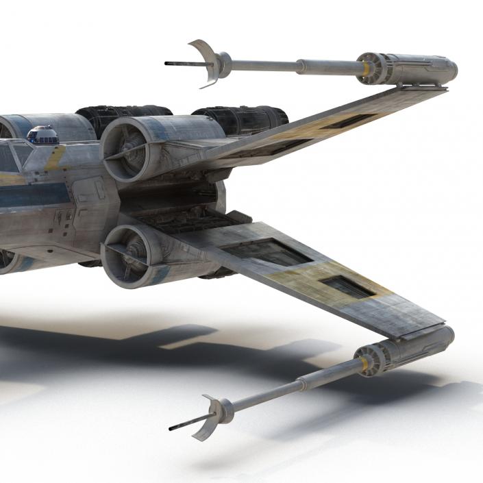 Star Wars X-Wing Starfighter and R2D2 Blue 3D