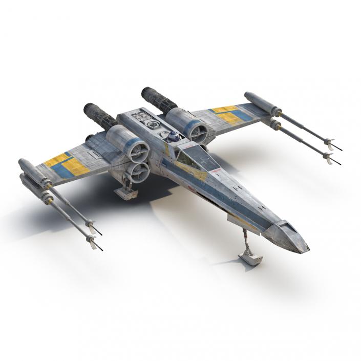 Star Wars X-Wing Starfighter and R2D2 Blue 2 3D model