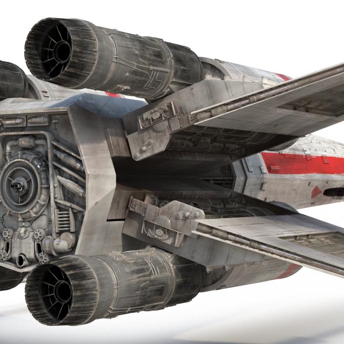 3D Star Wars X-Wing Starfighter and R2D2 Red