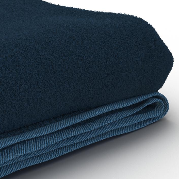 Towel Blue with Fur 3D model