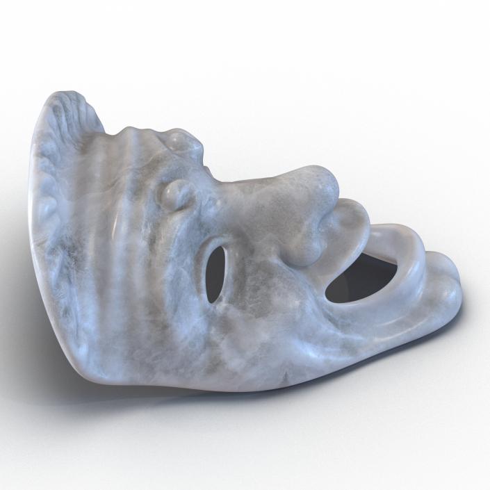 Theatre Comedy Mask White Marble 3D
