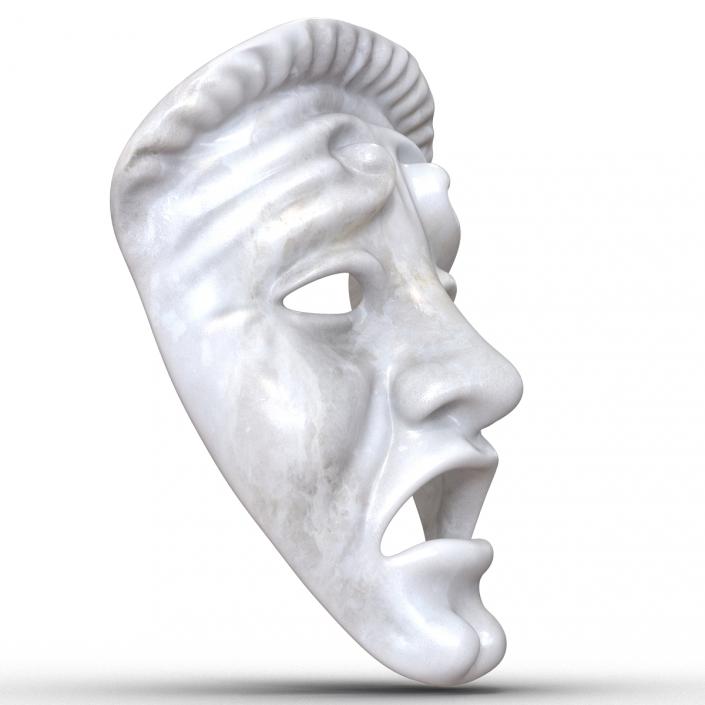 3D model Theatre Masks Set White Marble