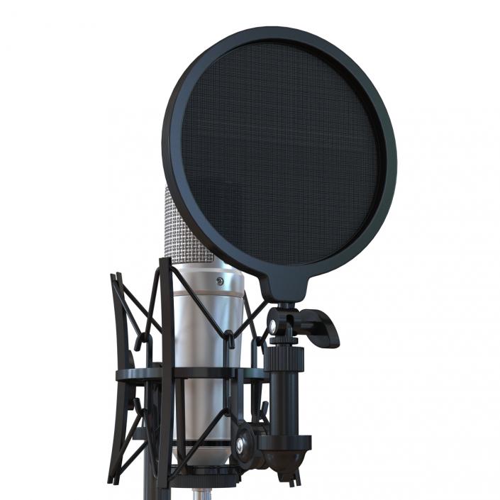Studio Microphone and Stand 3D