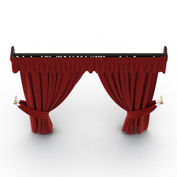 3D Curtain 4 Red model