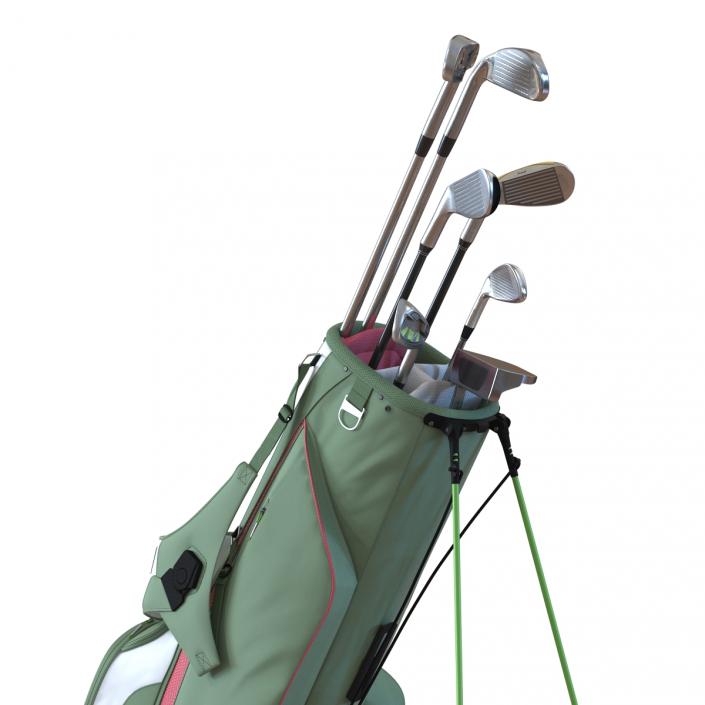 Golf Bag 4 Generic with Clubs 3D model
