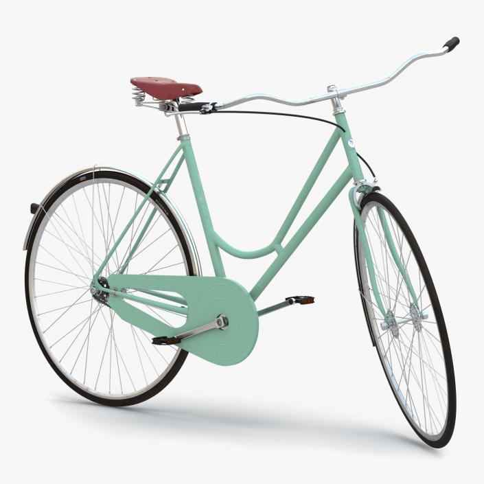 City Bike Green Rigged 3D