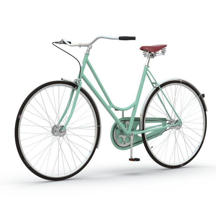 City Bike Green Rigged 3D