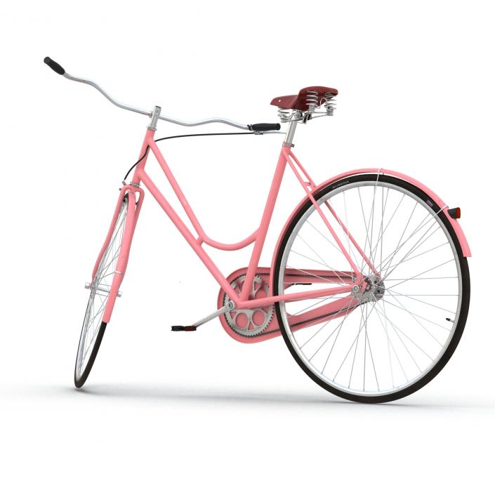 3D City Bike Pink Rigged