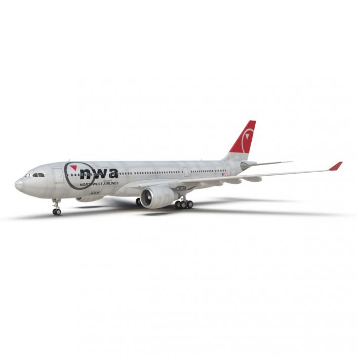 Jet Airliner Airbus A330-200 Northwest Airlines 3D