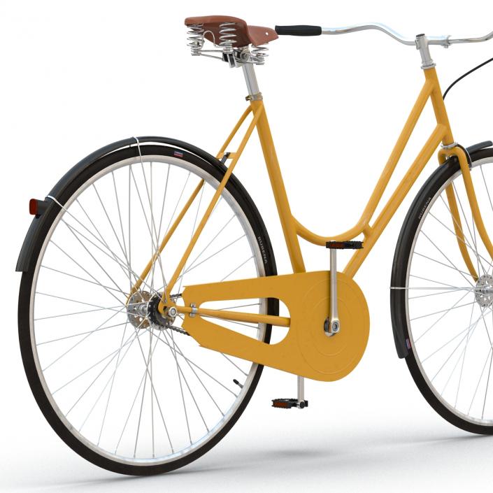 3D City Bike Yellow Rigged model