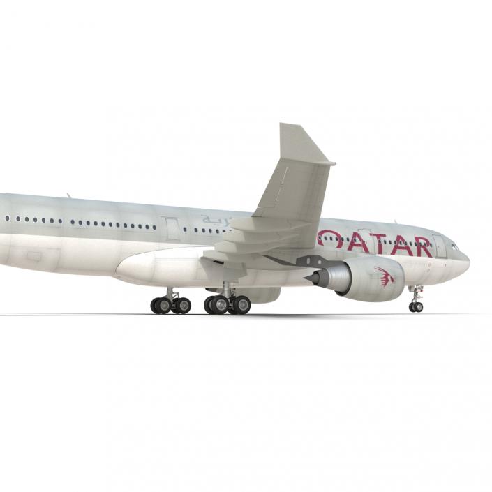Jet Airliner Airbus A330-200 Qatar 3D model