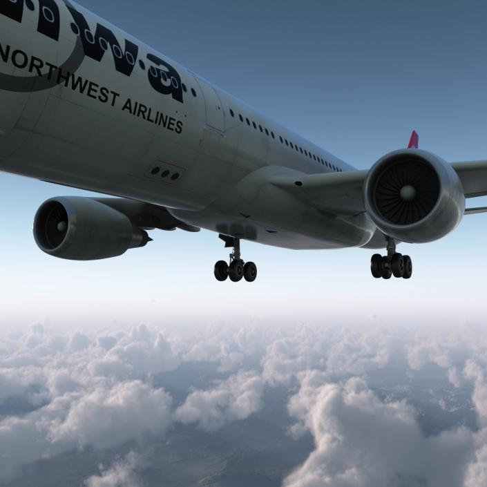Jet Airliner Airbus A330-300 Northwest Airlines 3D
