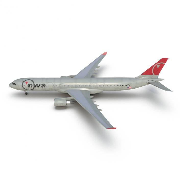 Jet Airliner Airbus A330-300 Northwest Airlines 3D