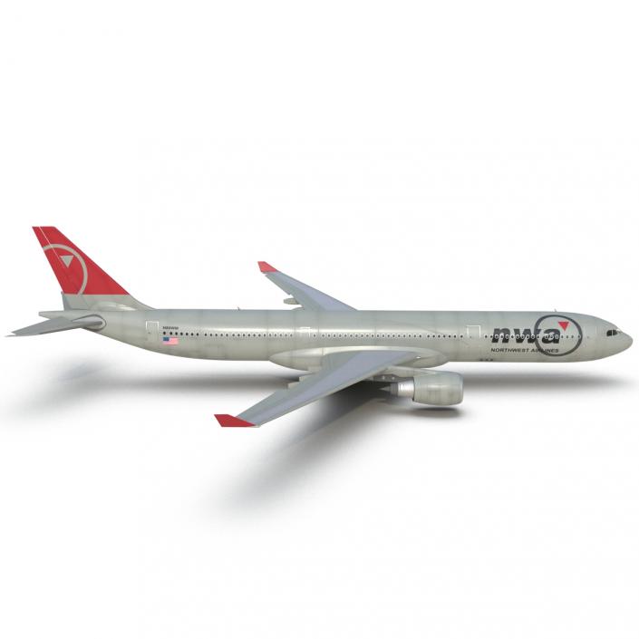 Jet Airliner Airbus A330-300 Northwest Airlines Rigged 3D model