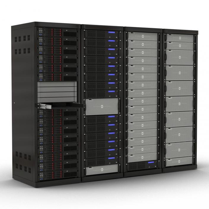 3D Dell Server Racks Set