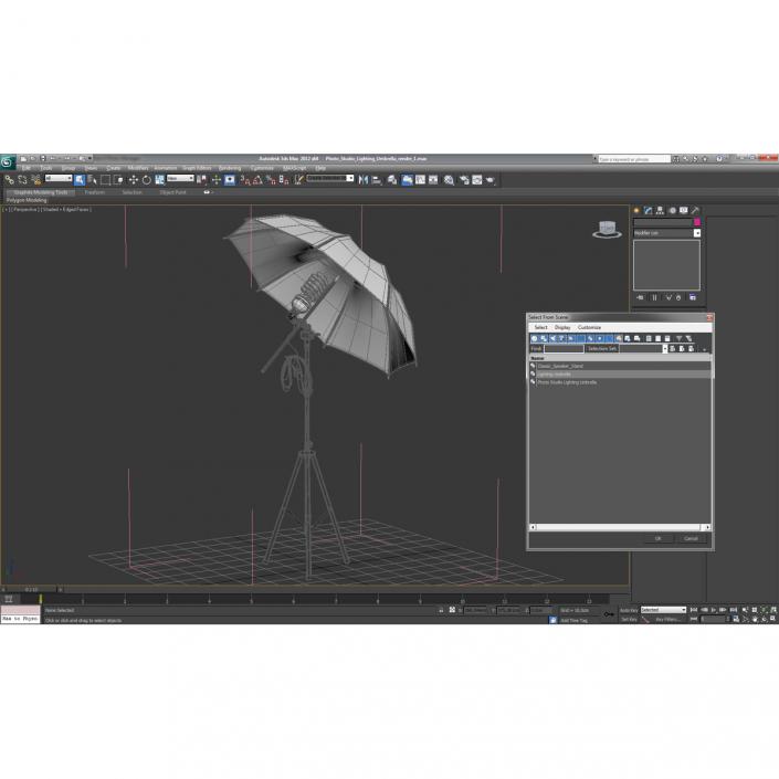 3D model Photo Studio Lighting Umbrella