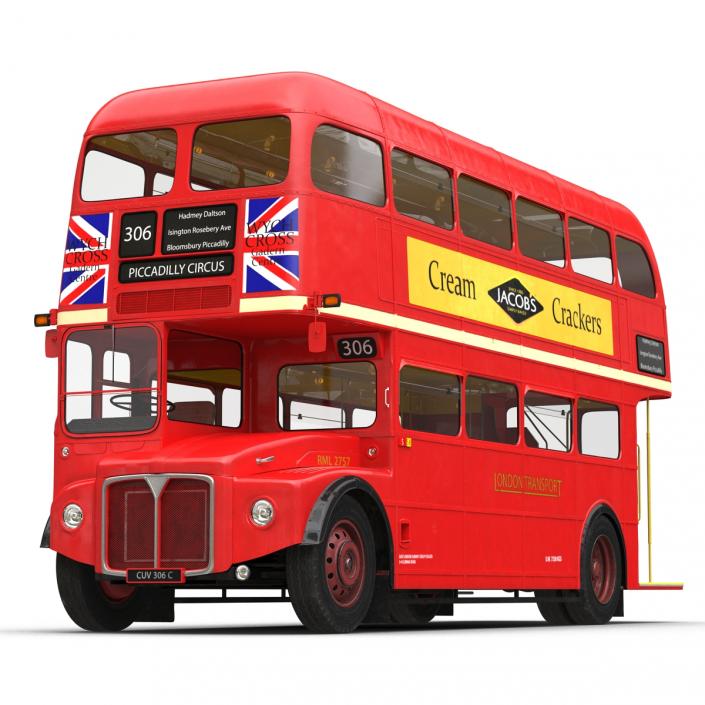London Bus Routemaster Rigged 3D model