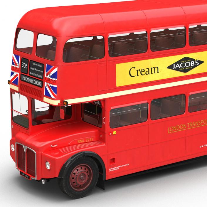 3D London Bus Routemaster Simple Interior model