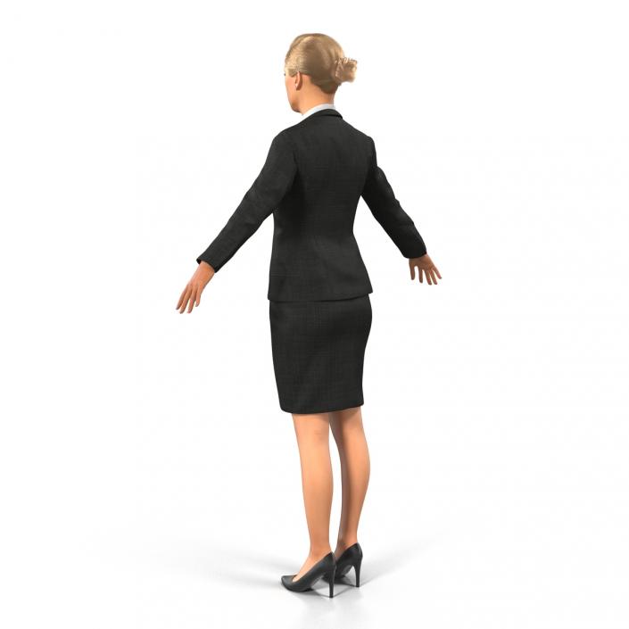 3D Business Woman Caucasian Rigged