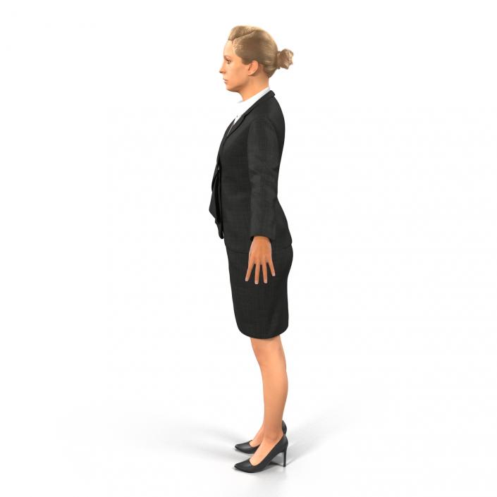 3D Business Woman Caucasian Rigged