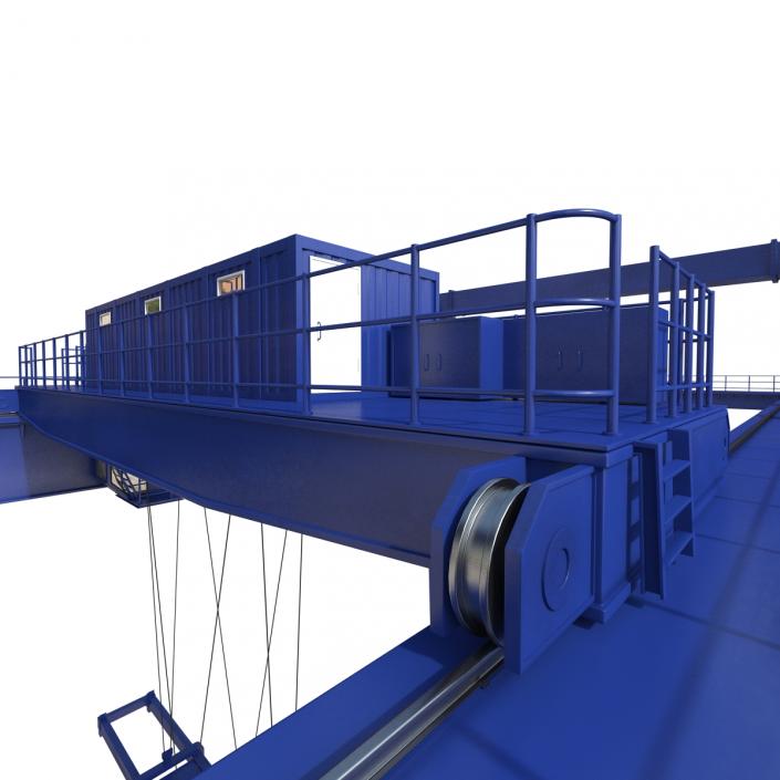3D model Rail Mounted Gantry Container Crane Blue