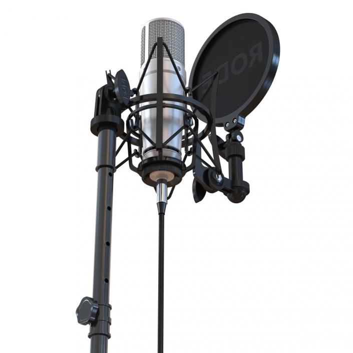 Studio Microphone Rode and Stand 3D