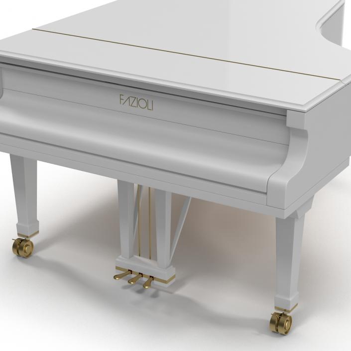 Grand Piano White 3D